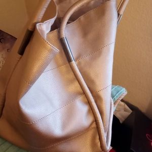Neiman Marcus large metallic tote